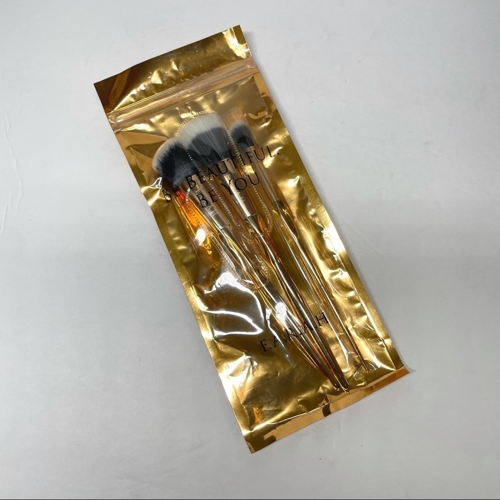 NEW F.A.R.A.H Gold Metallic 3 Piece Brush Set